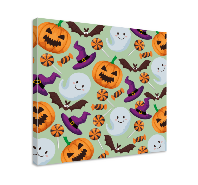 Leinwandbild jugendliche mit verspielten halloween-motiven - TenStickers