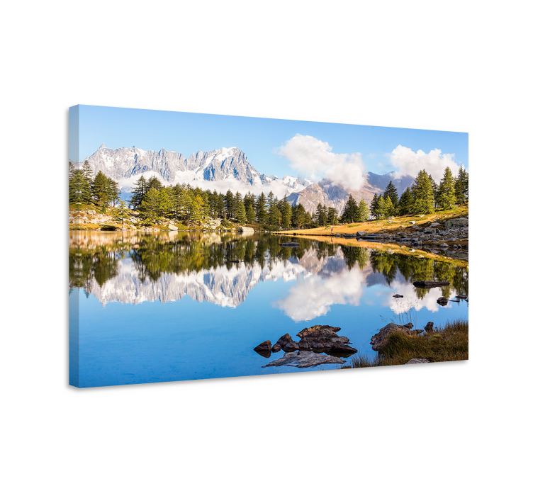 Wandbilder landschaft gebirgsreflexion panorama - TenStickers