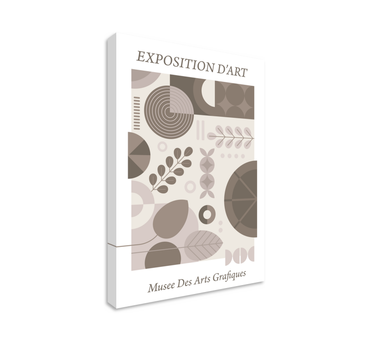 Leinwandbild abstrakt geometrische blättermuster - TenStickers