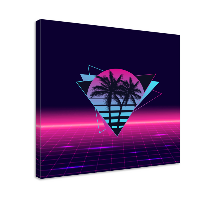 Wandbilder Vintage Palme im vaporwave-stil - TenStickers
