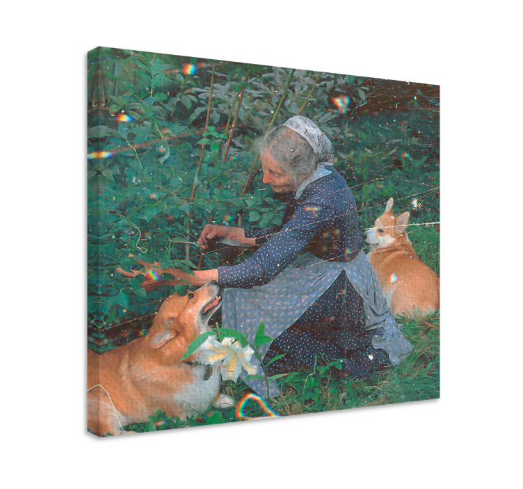 Wandbilder Hunde frau mit corgis - TenStickers