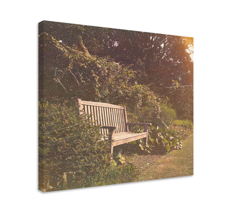 Wandbilder landschaft ruhige gartenbank - TenStickers