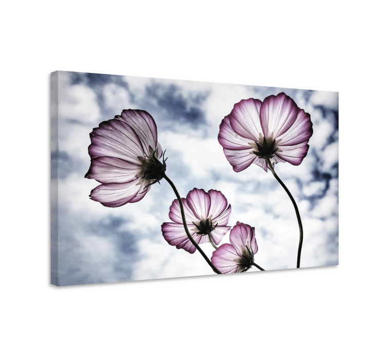Leinwandbild Blumen in der silhouette - TenStickers