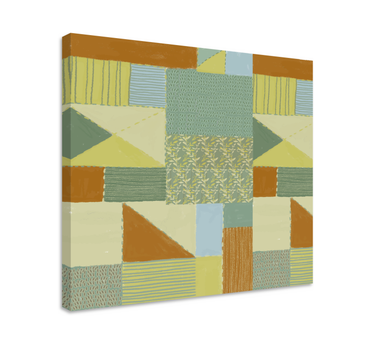 Leinwandbild Ornament patchwork mit gemischtem muster - TenStickers