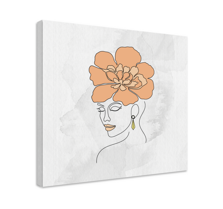Kunst auf leinwand elegantes blumenporträt - TenStickers