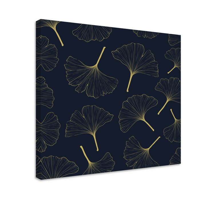 Leinwandbild mit ginkgo-blatt-muster - TenStickers