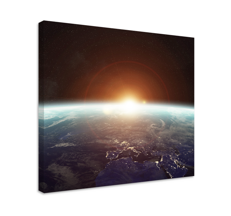 Weltkarte leinwand erde aus dem orbit - TenStickers
