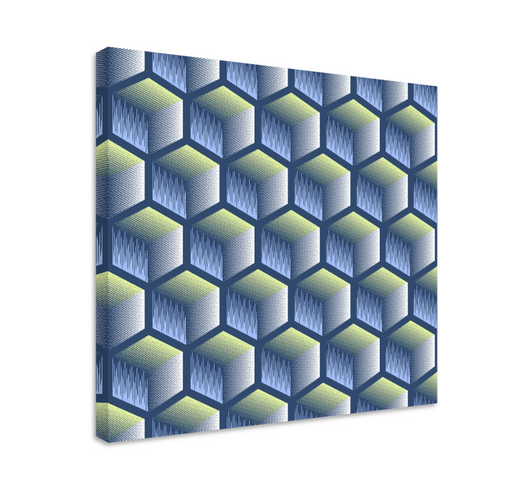 Geometrische wandbilder mit hexagonalem würfelmuster - TenStickers