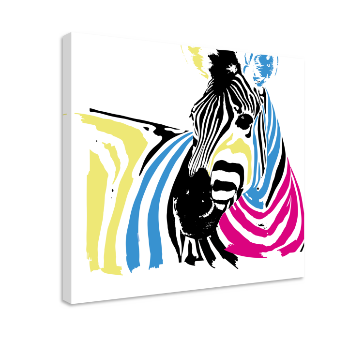 Wandbild tier zebra mit lebhaften streifen - TenStickers