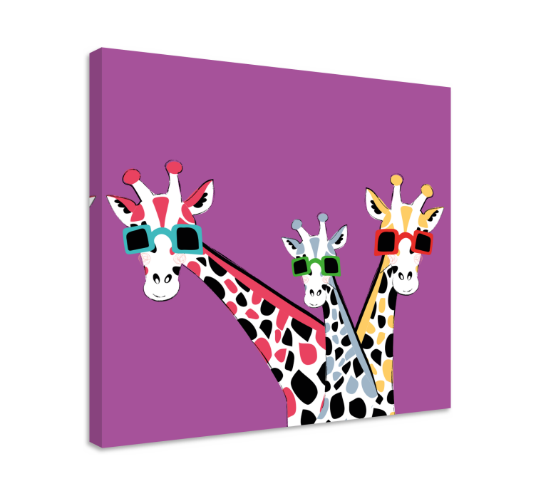 Wandbild tier giraffen mit sonnenbrillen - TenStickers