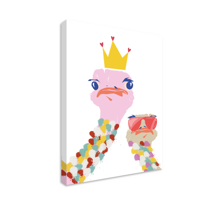 Wandbild Tier gekrönter strauß - TenStickers