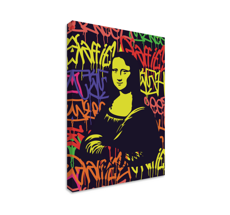 Kunst auf leinwand mona lisa graffiti - TenStickers