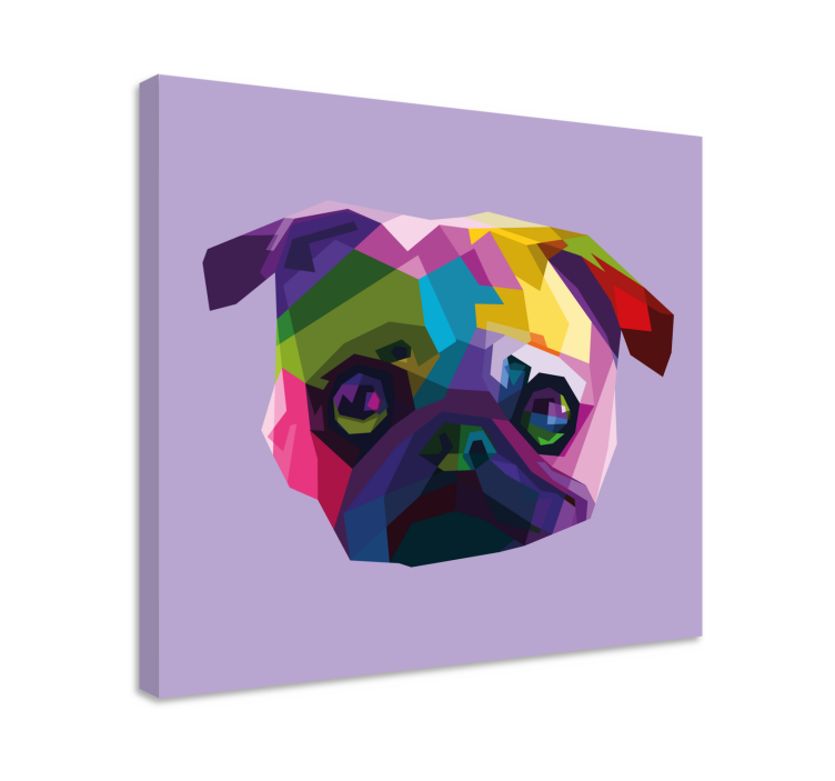 Wandbilder hunde buntes mops gesicht - TenStickers