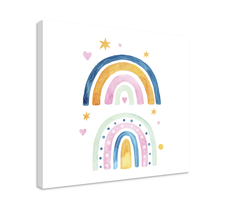 Leinwandbild kinder buntes regenbogenarrangement - TenStickers