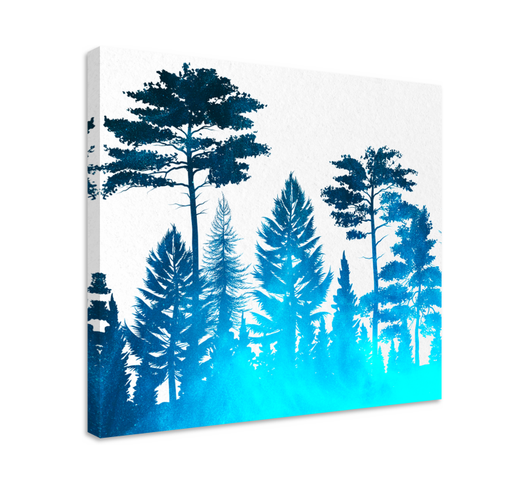 Wandbild baum silhouette waldszene - TenStickers
