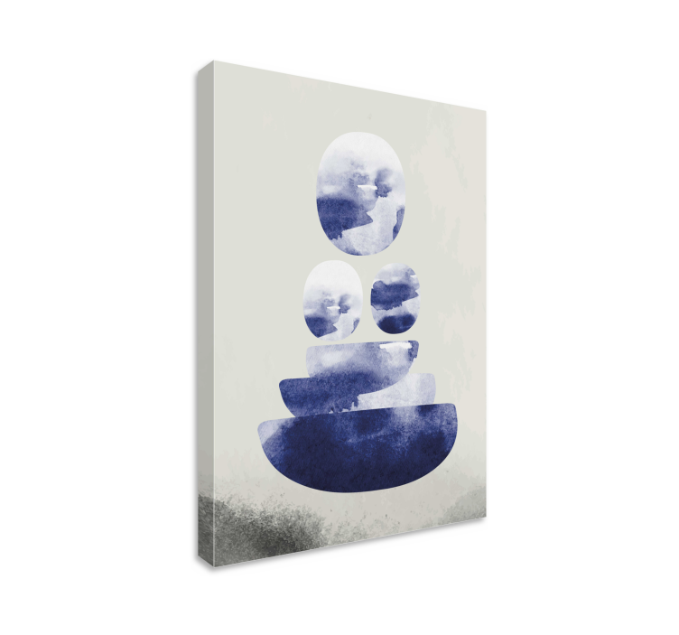 Wandbild Wohnzimmer blaue Wolkenformen - TenStickers