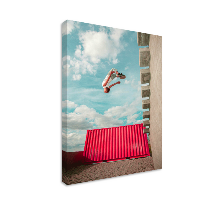 Wandbild Parkour über den Dächern - TenStickers