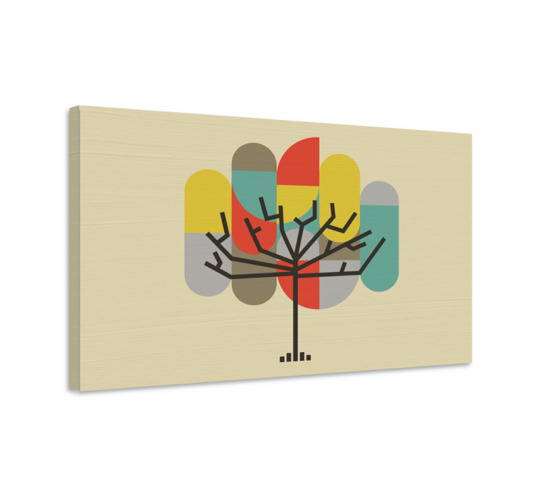 Wandbild Industrielle geometrische Eiche - TenStickers