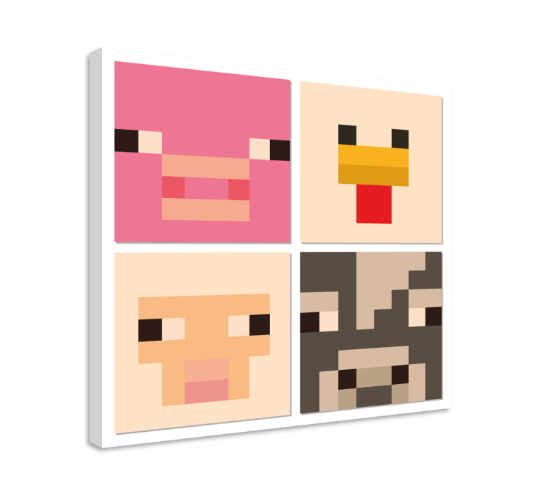 Leinwandbilder pixel Kunst Tiergesichter - TenStickers