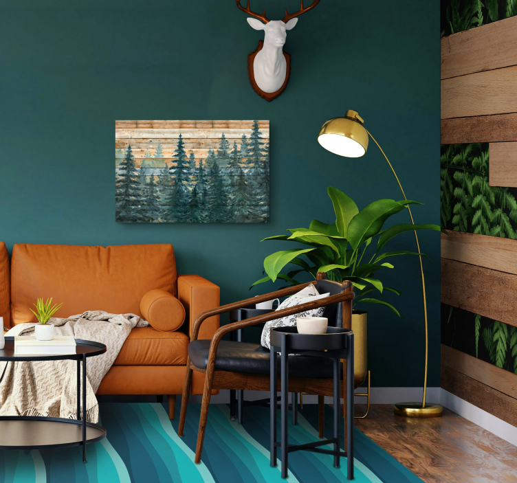 Wandbild Wohnzimmer majestätischer kiefernwald - TenStickers