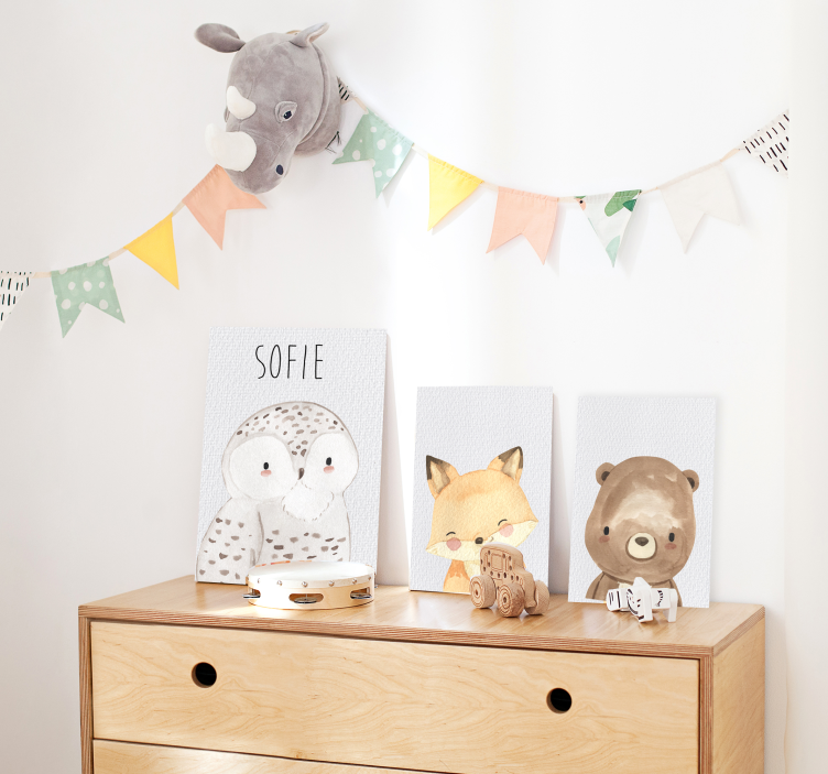 Leinwandbild Kinderzimmer babydachs mit namen - TenStickers