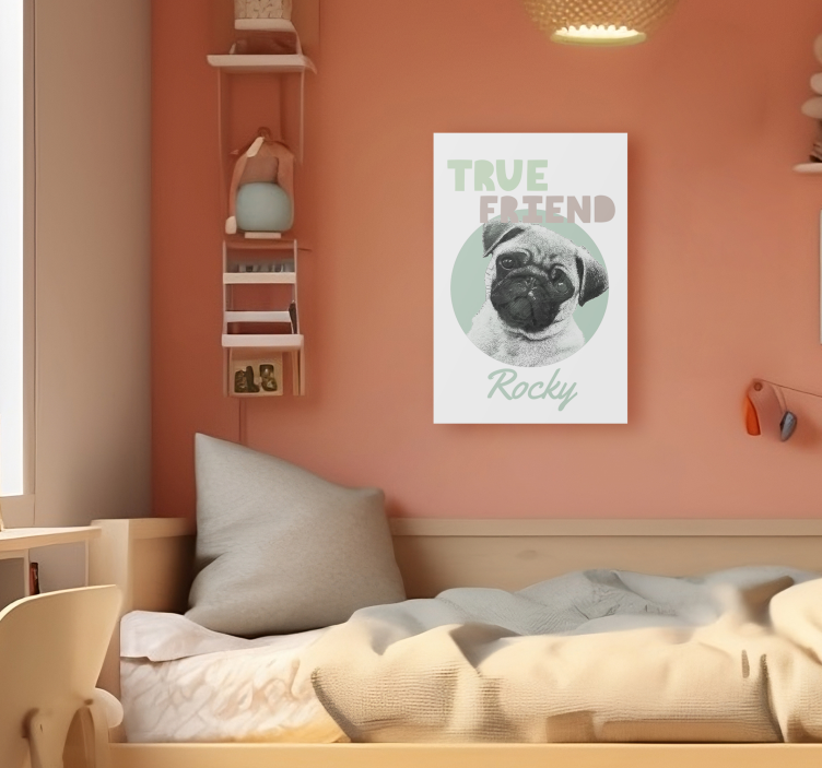 Leinwandbild personalisiert ein echter Freund - TenStickers