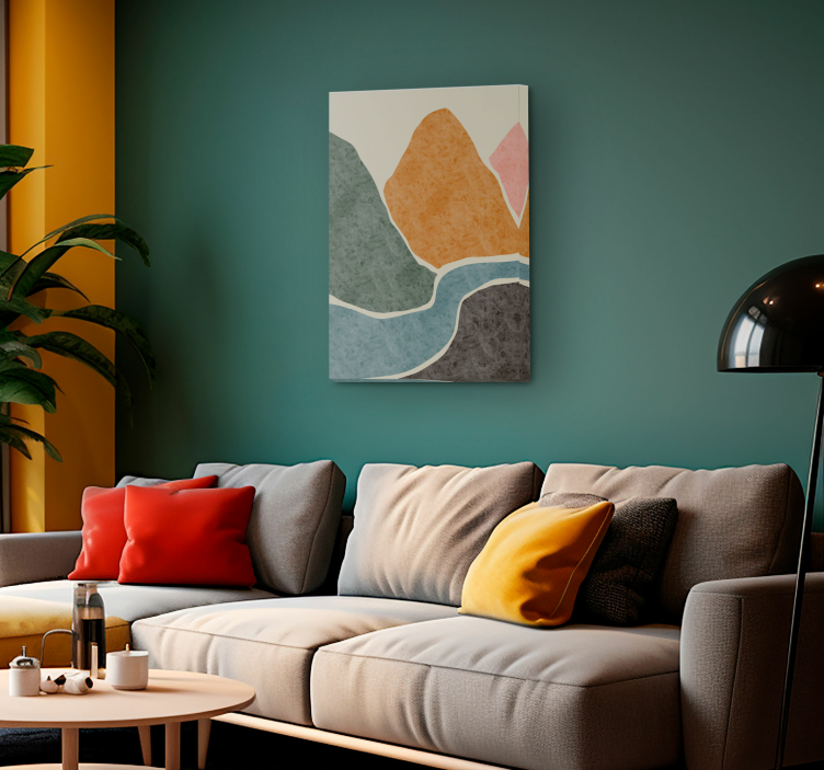 Wandbild Wohnzimmer abstrakte Berglandschaft - TenStickers