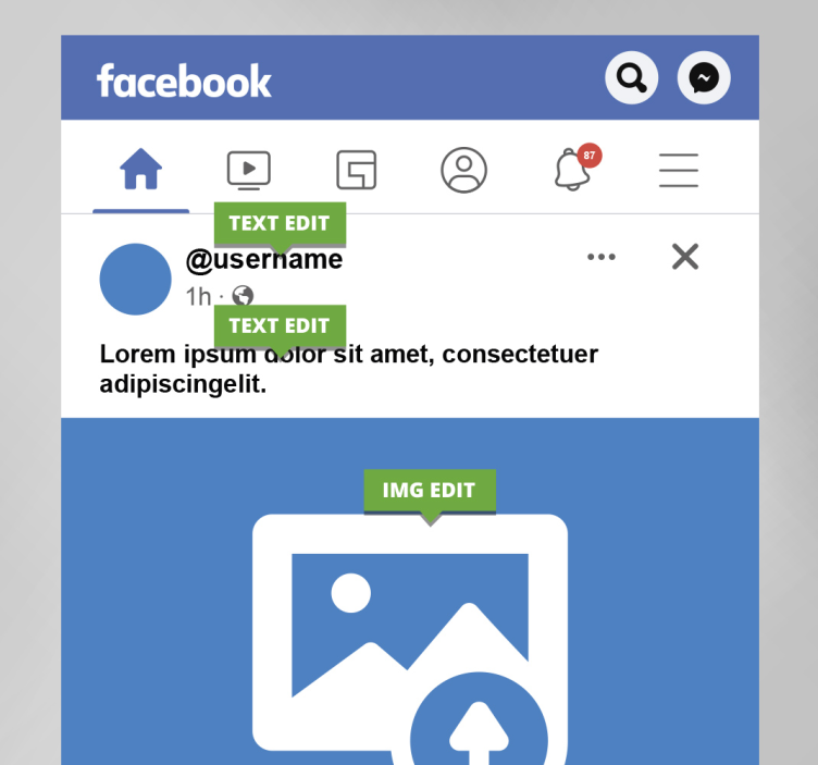 Leinwandbild Facebook Bildschirm personalisiert - TenStickers
