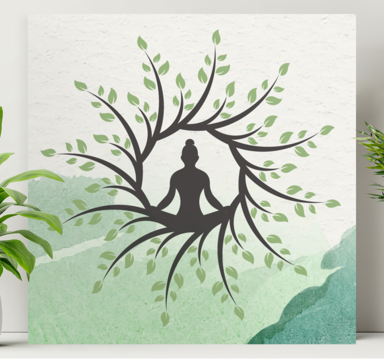 Buddha bilder leinwand meditierende buddha silhouette - TenStickers