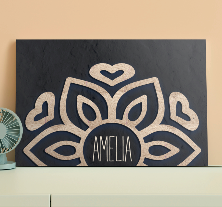 Buddha bilder leinwand mit blumenmotiv und herzen - TenStickers