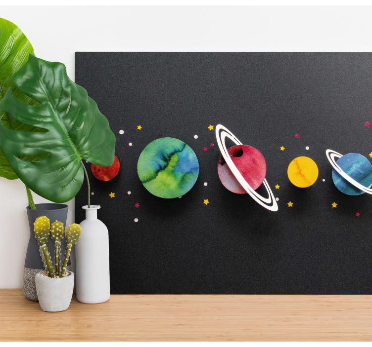 Dinosaurier wandbild mit planetarischem system - TenStickers