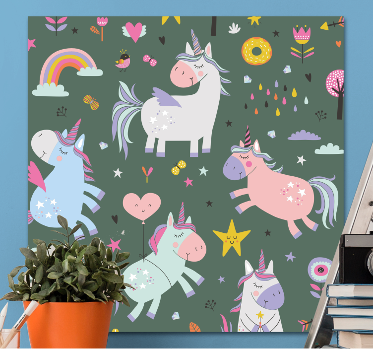 Einhorn wandbild magische einhorn parade - TenStickers