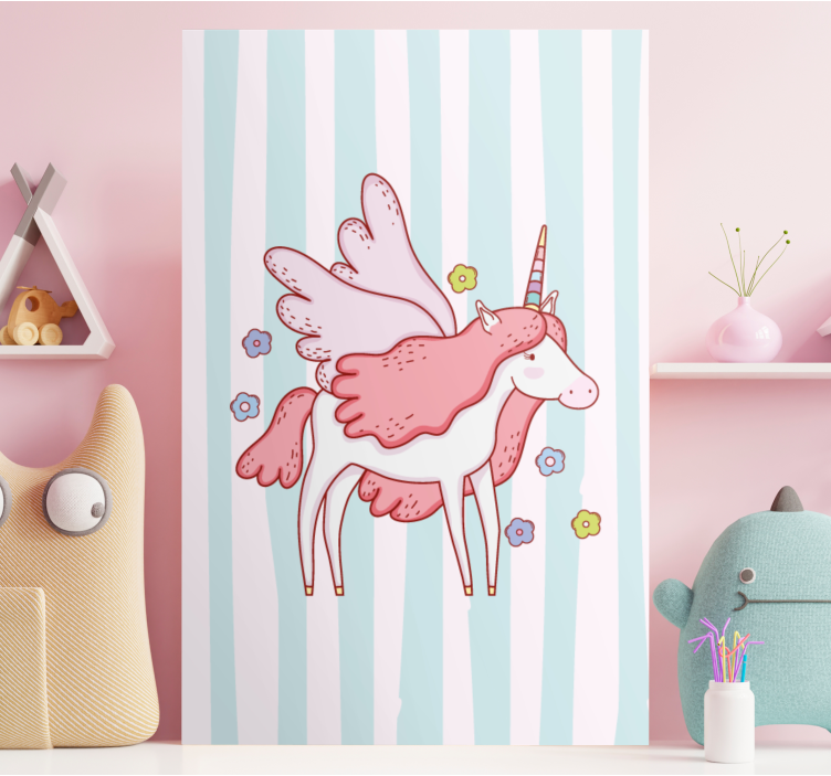 Einhorn wandbild magisches geflügeltes einhorn - TenStickers