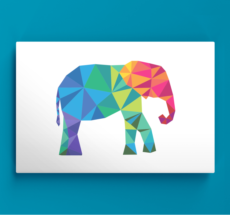 Elefanten Leinwand bunter polygonaler elefant - TenStickers