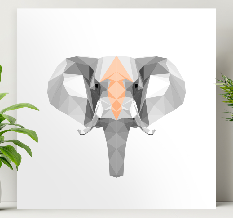 Wandbild Elefant geometrischer elefantenkopf - TenStickers
