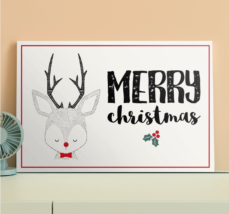 Hirsch bild leinwand frohe weihnachten rentier - TenStickers