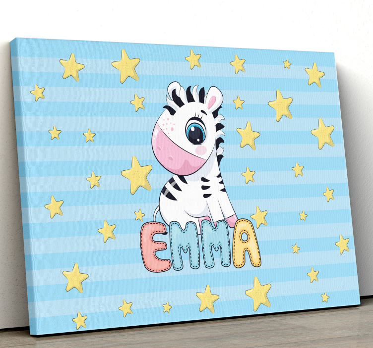 Hirsch bild leinwand mit niedlicher zebra figur - TenStickers