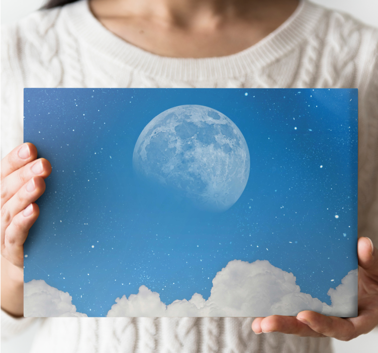 Wandbilder Landschaft mond im himmel - TenStickers