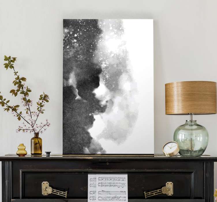 Leinwandbild abstrakt grau-schwarze Texturen - TenStickers
