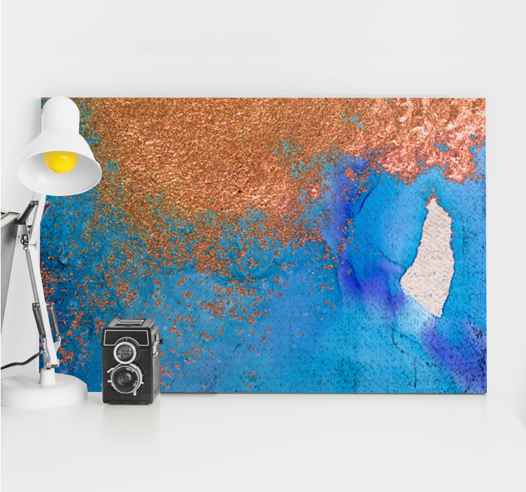 Leinwandbild abstrakt in strukturiertem blau - TenStickers