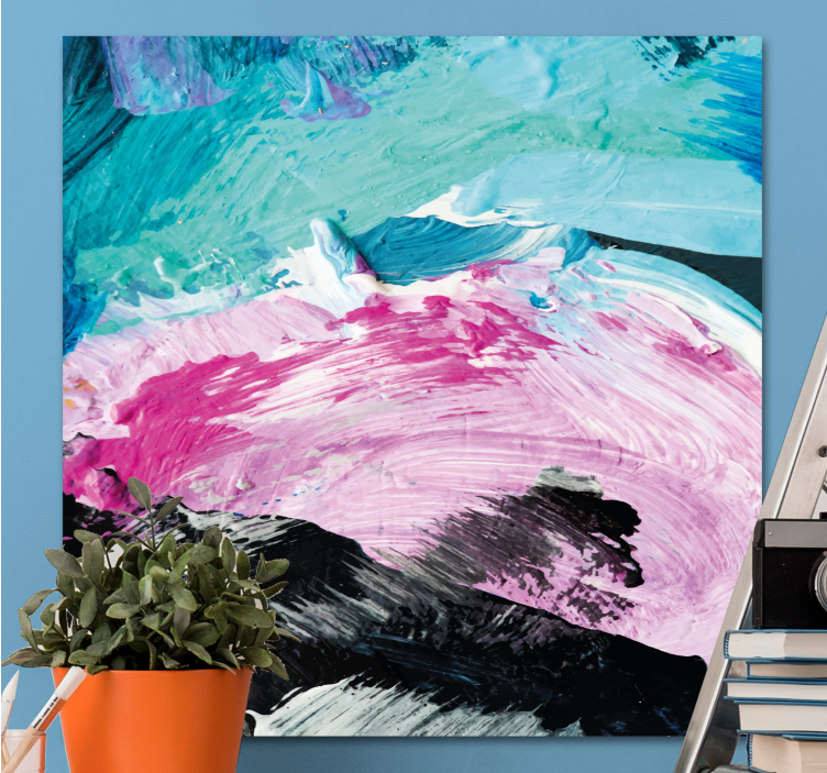 Leinwandbild abstrakt mit dynamischen farbwirbeln - TenStickers