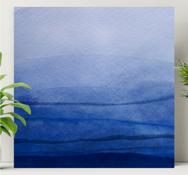 Leinwandbild abstrakt mit geschichteten blautönen - TenStickers