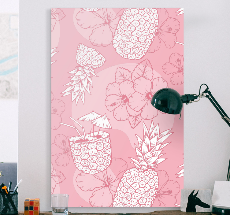 Leinwandbild ananas hibiskus muster - TenStickers