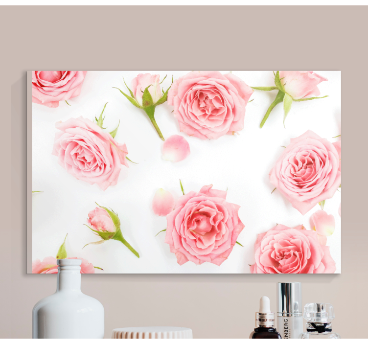 Leinwandbild arrangement mit rosa rosen - TenStickers