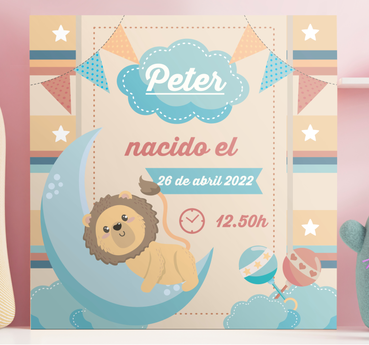 Leinwandbild babys löwenmond feier - TenStickers