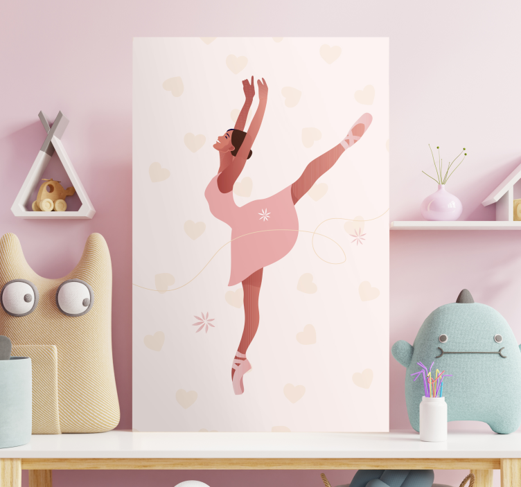 Wandbild Ballerina Bailarinas con corazones - TenStickers