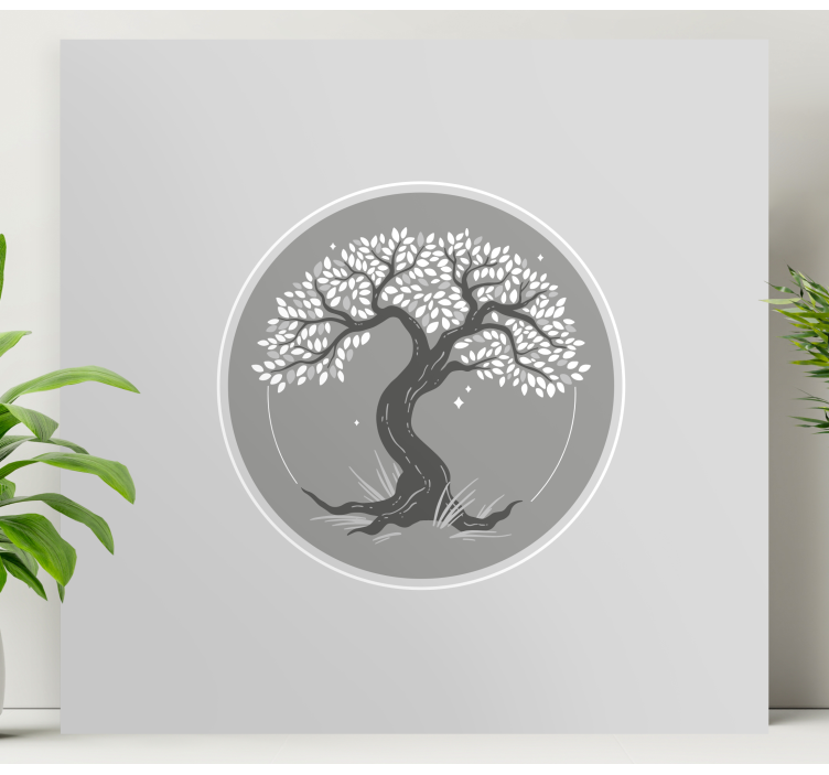 Wandbild Baum stilisierte baumsilhouette - TenStickers