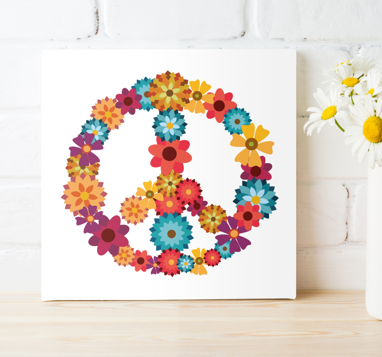 Leinwandbild Blume Peace Symbol - TenStickers