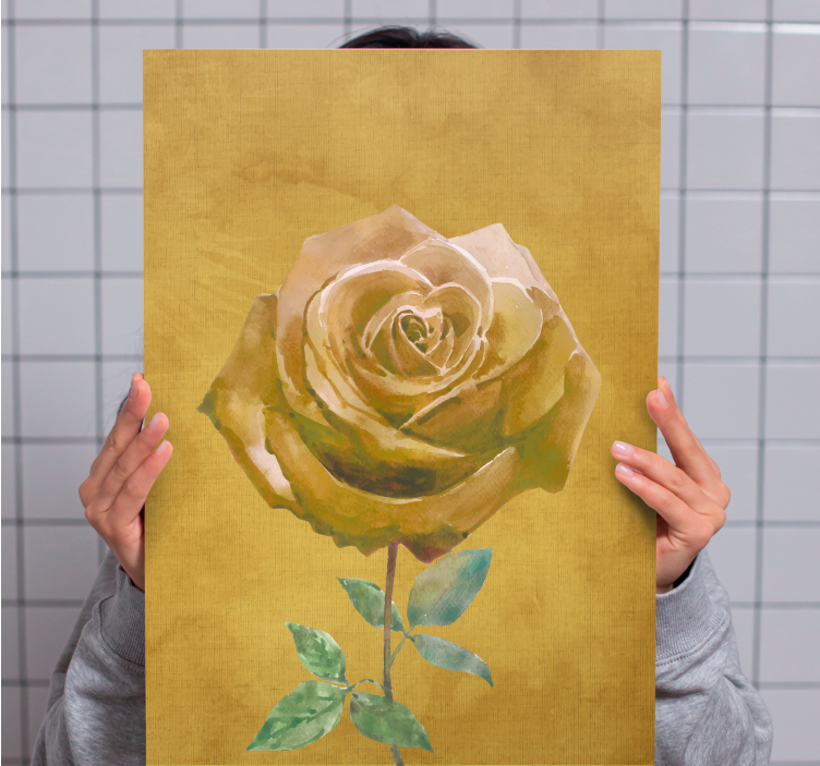 Leinwandbild elegante goldene rose - TenStickers