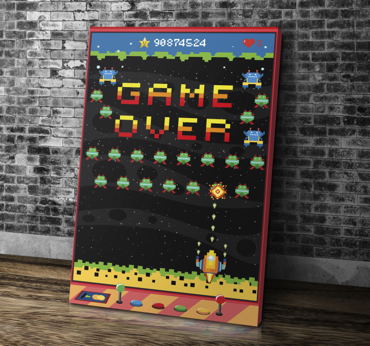 Leinwandbild Gaming Arcade Game Over - TenStickers